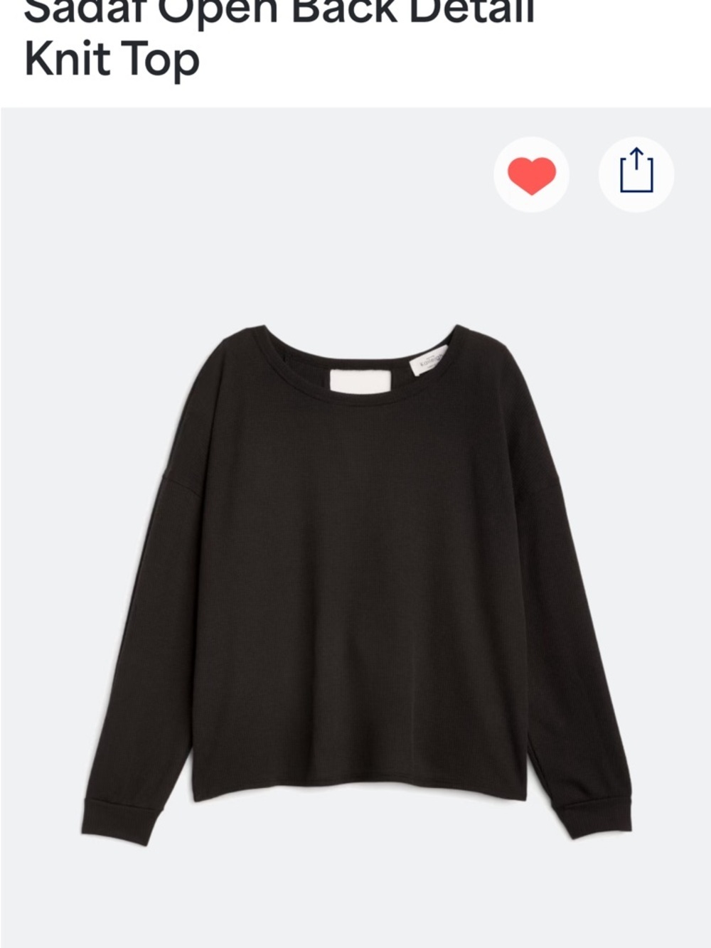 Kaileigh Black Open-Back Knit Sweatshirt - Picture 5 of 9